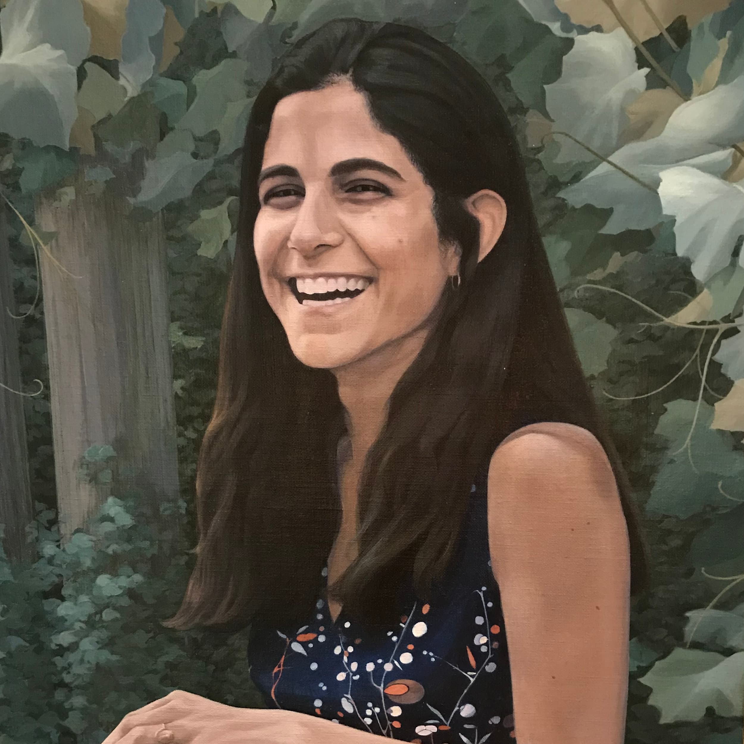 Painted portrait of Andrea Layton by Linda Shrig